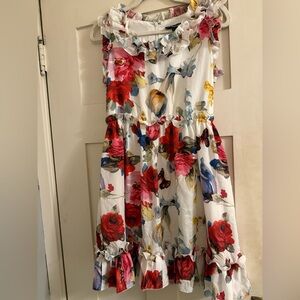 Dolce and Gabbana D&G Floral Sleevless Dress Silk Multicolor
